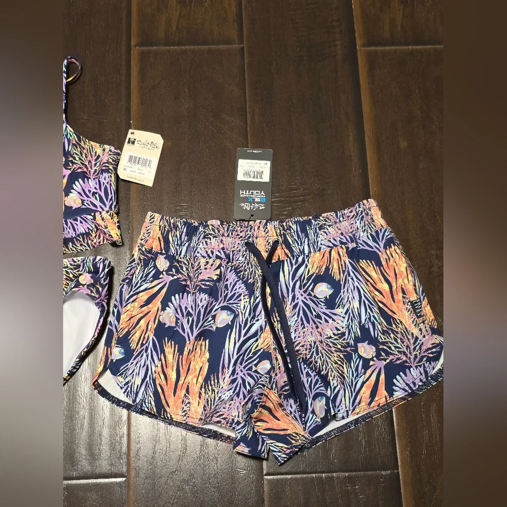Girls SaltLife 2 piece bakini swimsuit and shorts 16 large brand new swim Salt